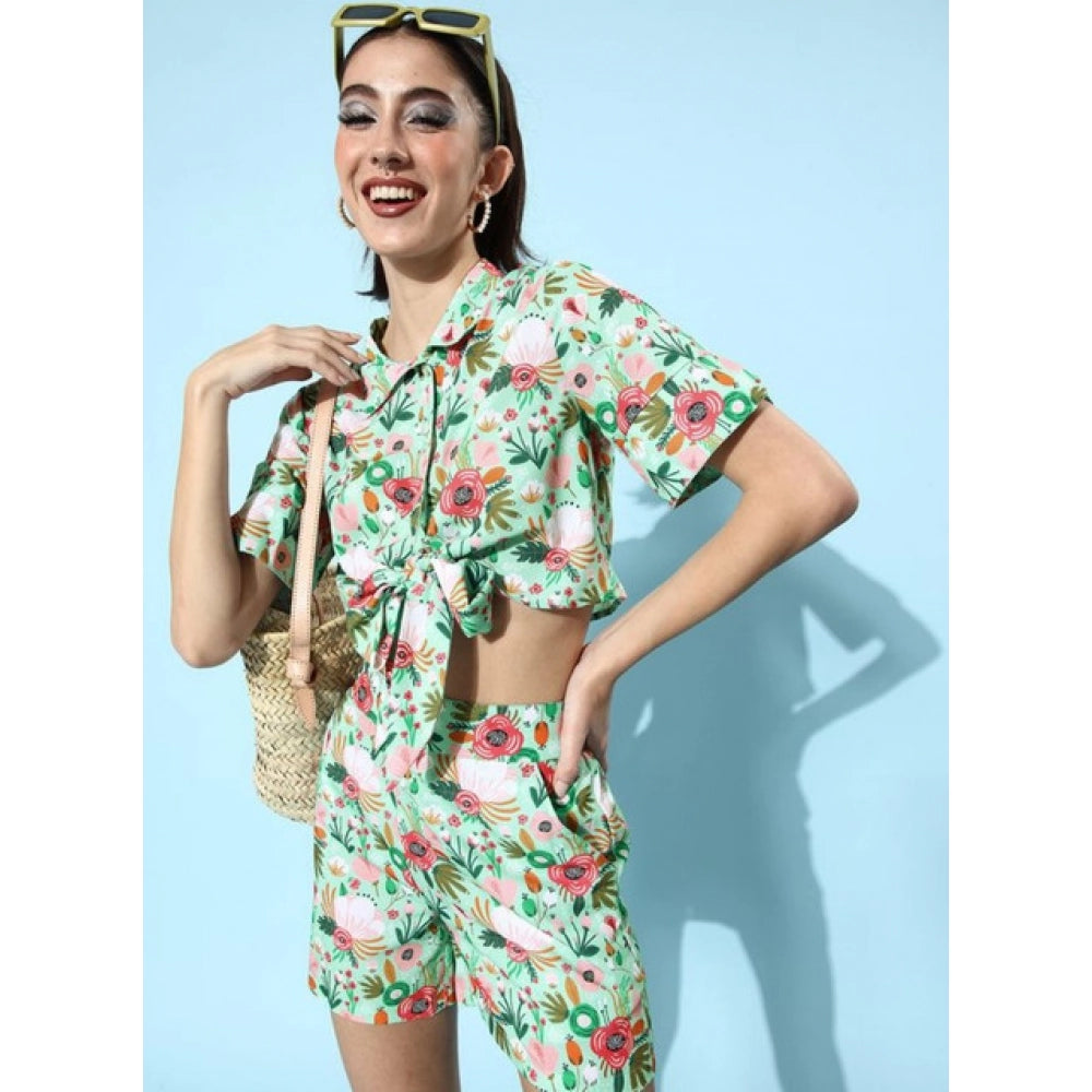Women's Floral Short Sleeve Co-Ord Set · 99_L