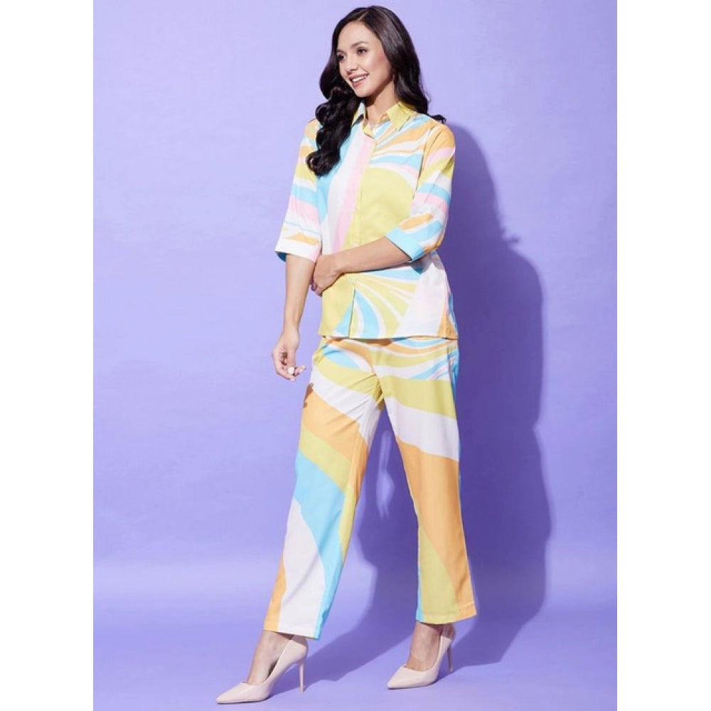 Women's Colour Blocking 3-4th Sleeve Co-Ord Set · 06_L
