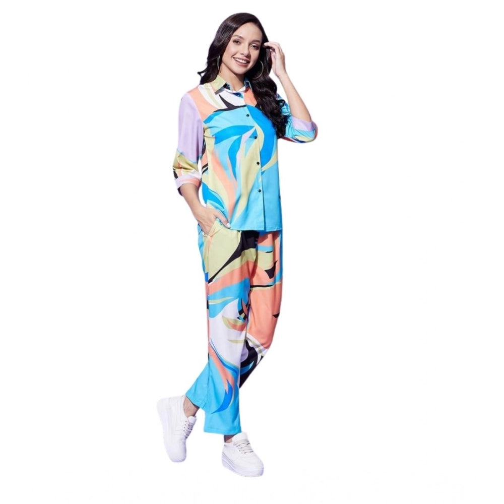Women's Colour Blocking 3-4th Sleeve Co-Ord Set · 07_L