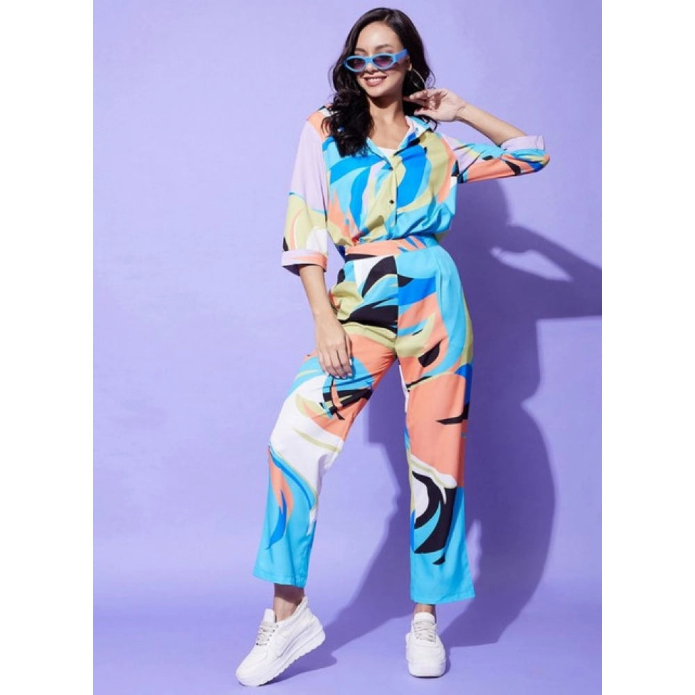 Women's Colour Blocking 3-4th Sleeve Co-Ord Set · 07_L