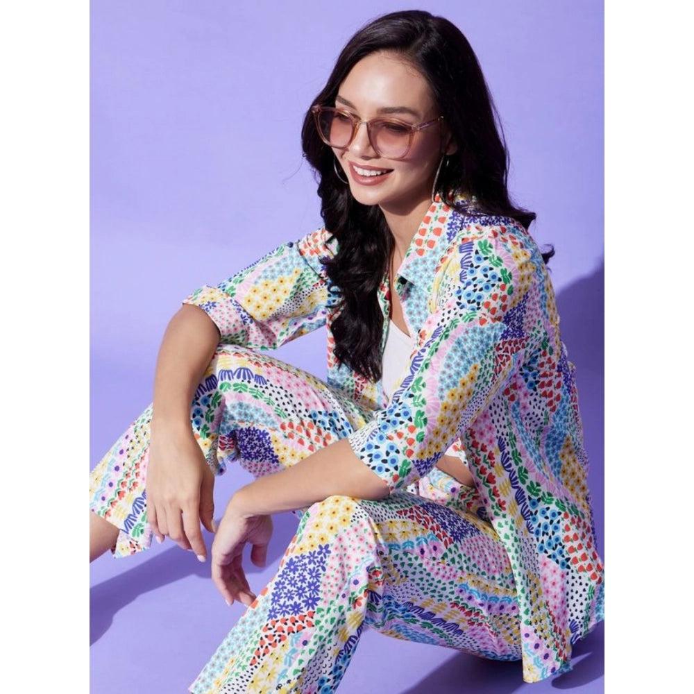Women's Floral 3-4th Sleeve Co-Ord Set · 09_L