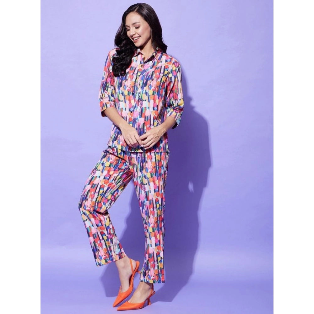 Women's Floral 3-4th Sleeve Co-Ord Set · 10_L