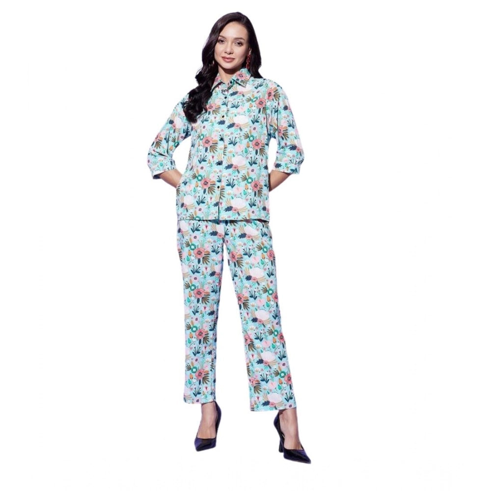 Women's Floral 3-4th Sleeve Co-Ord Set · 11_L
