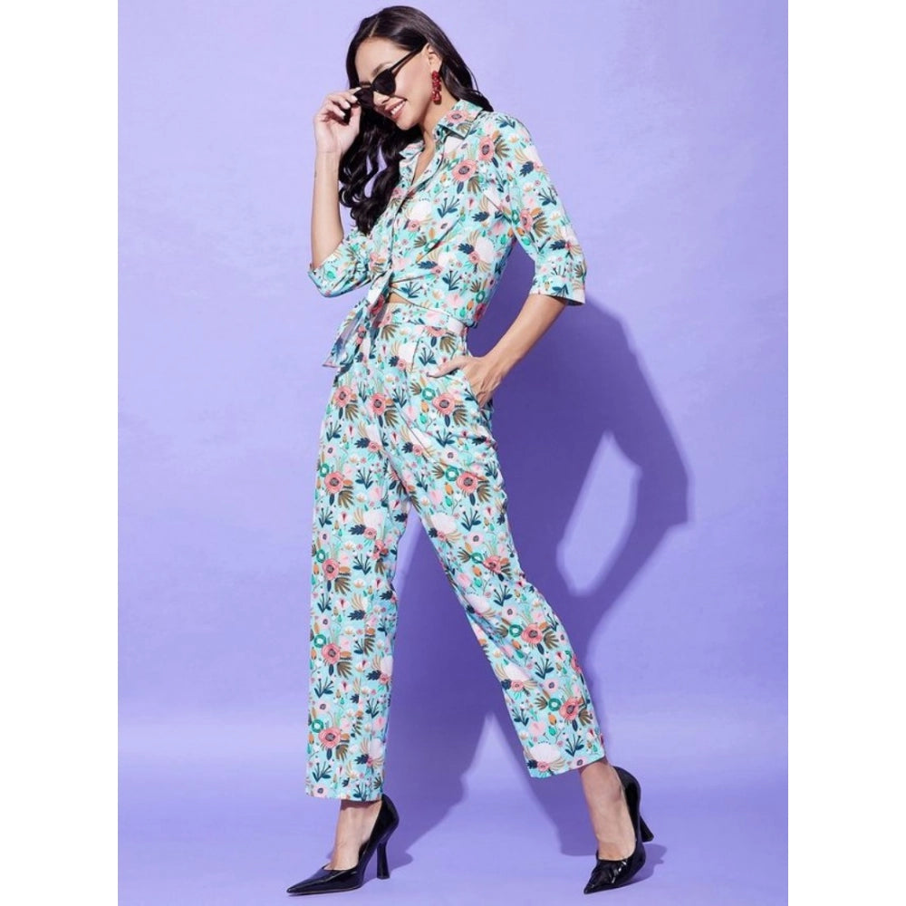 Women's Floral 3-4th Sleeve Co-Ord Set · 11_L