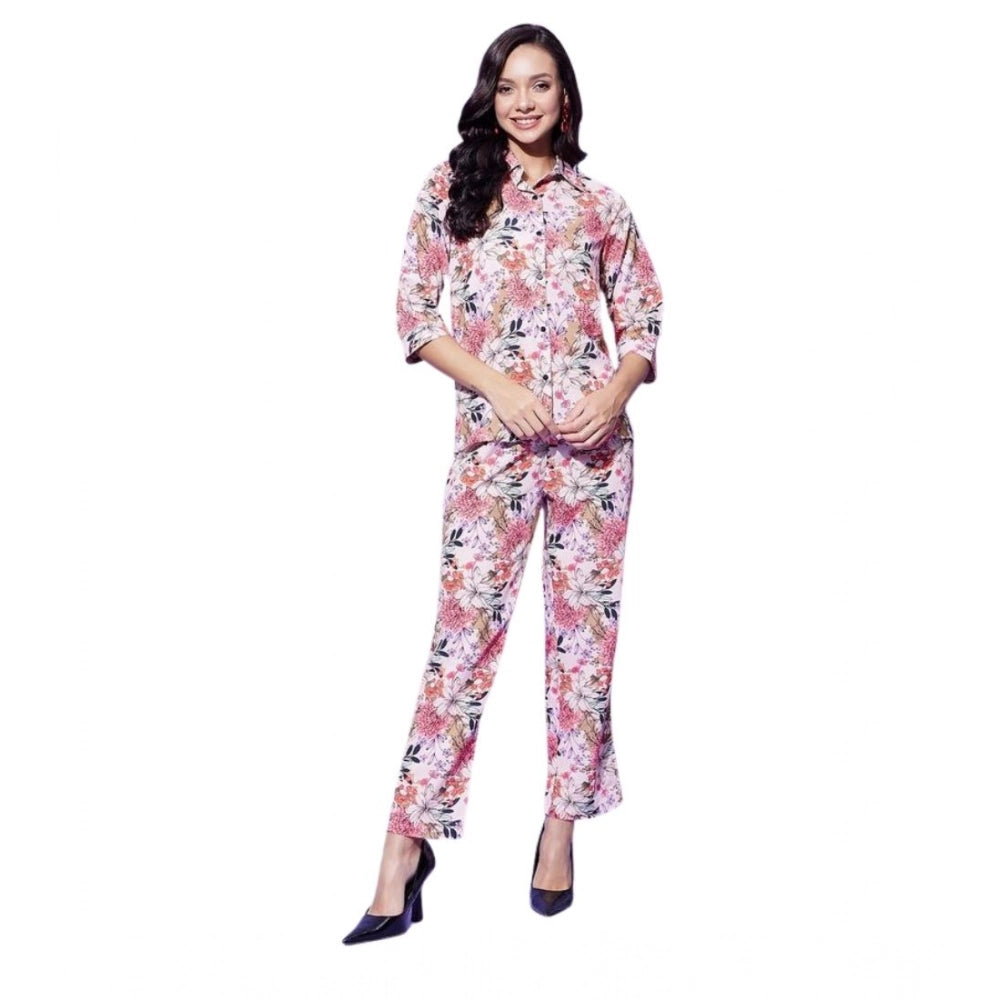 Women's Floral 3-4th Sleeve Co-Ord Set · 12_L