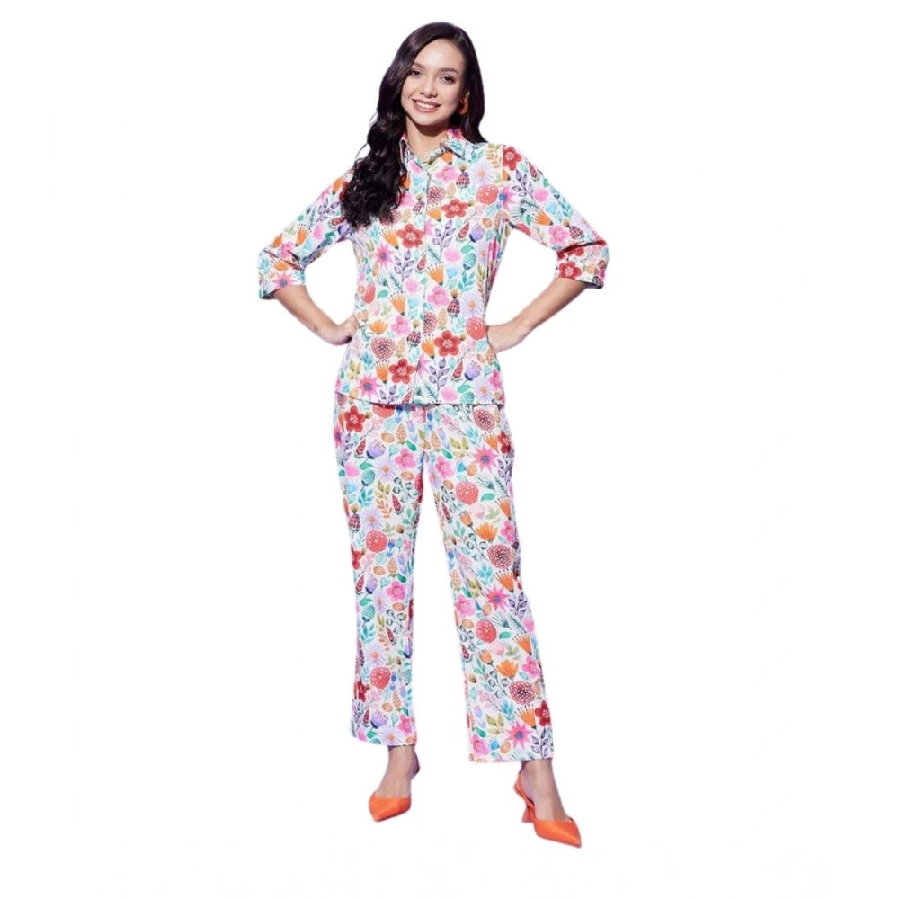 Women's Floral 3-4th Sleeve Co-Ord Set · 13_L