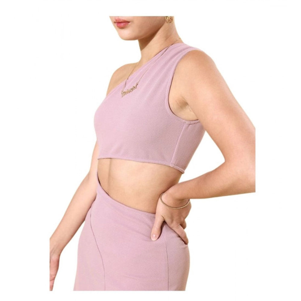 Women's Lycra Solid Sleeveless Dress — Lavender