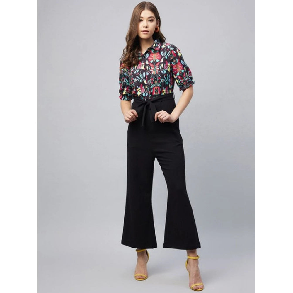 Women's Floral Short Sleeve Jumpsuit