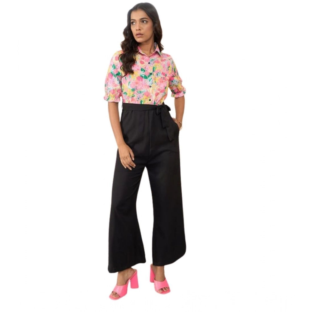 Women's Floral Half Sleeves Jumpsuit · 73_L