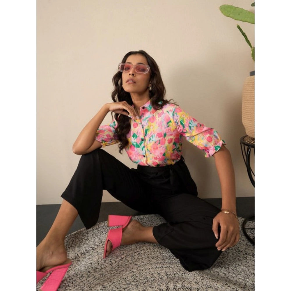 Women's Floral Half Sleeves Jumpsuit · 73_L