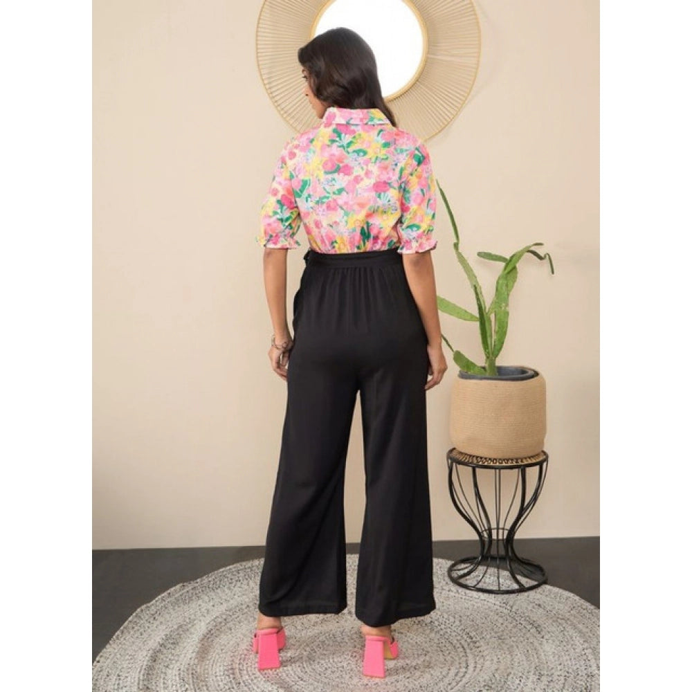 Women's Floral Half Sleeves Jumpsuit · 73_L