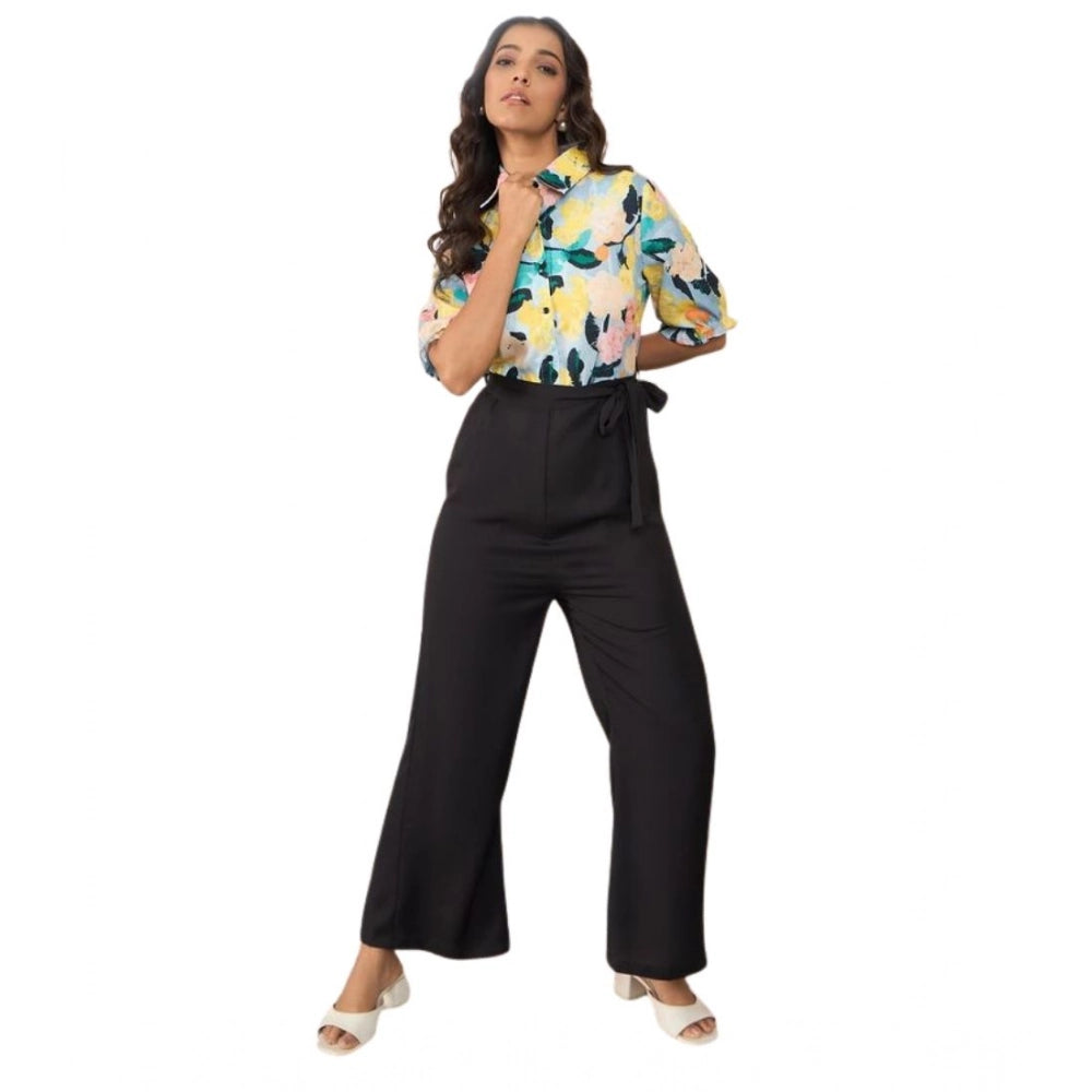 Women's Floral Half Sleeves Jumpsuit · 74_L