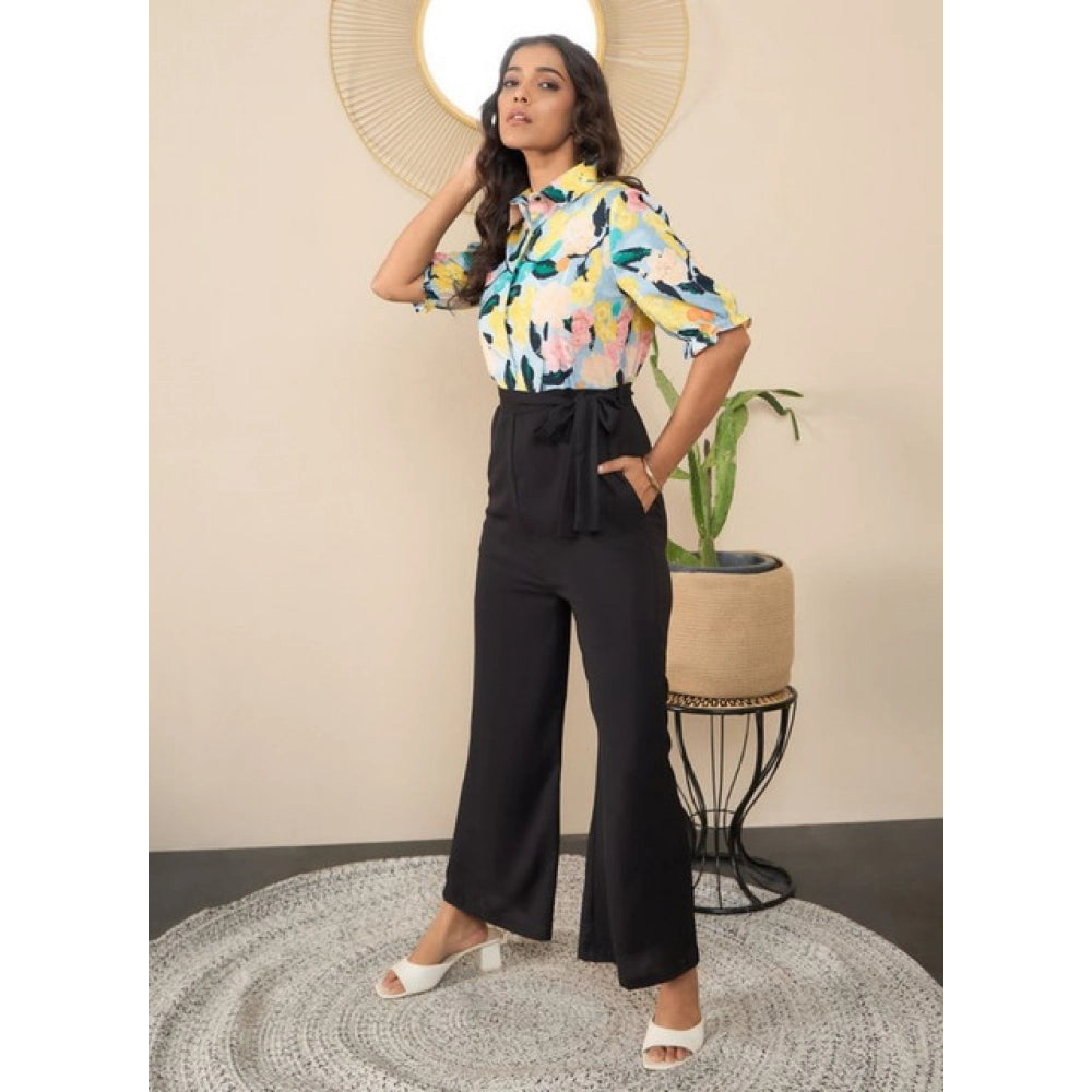 Women's Floral Half Sleeves Jumpsuit · 74_L