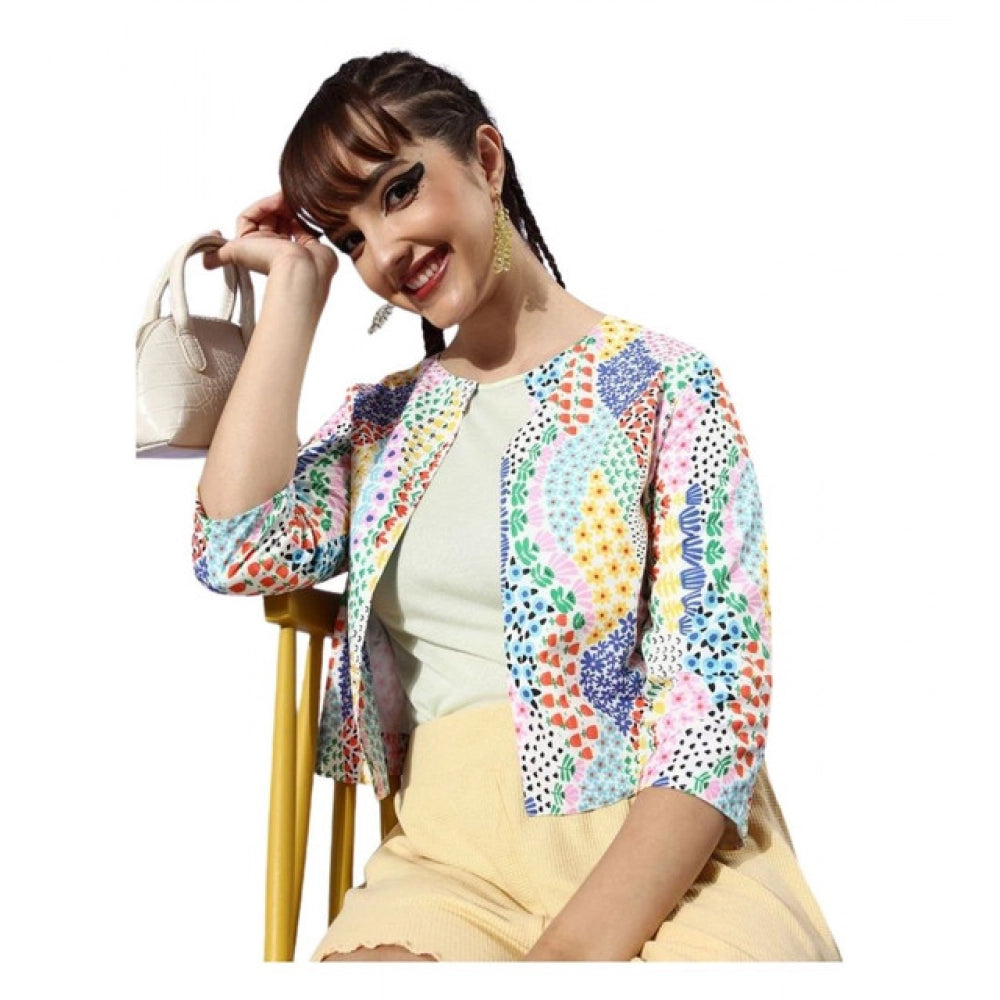 Women's Floral 3-4th Sleeves Shrug · 00_S