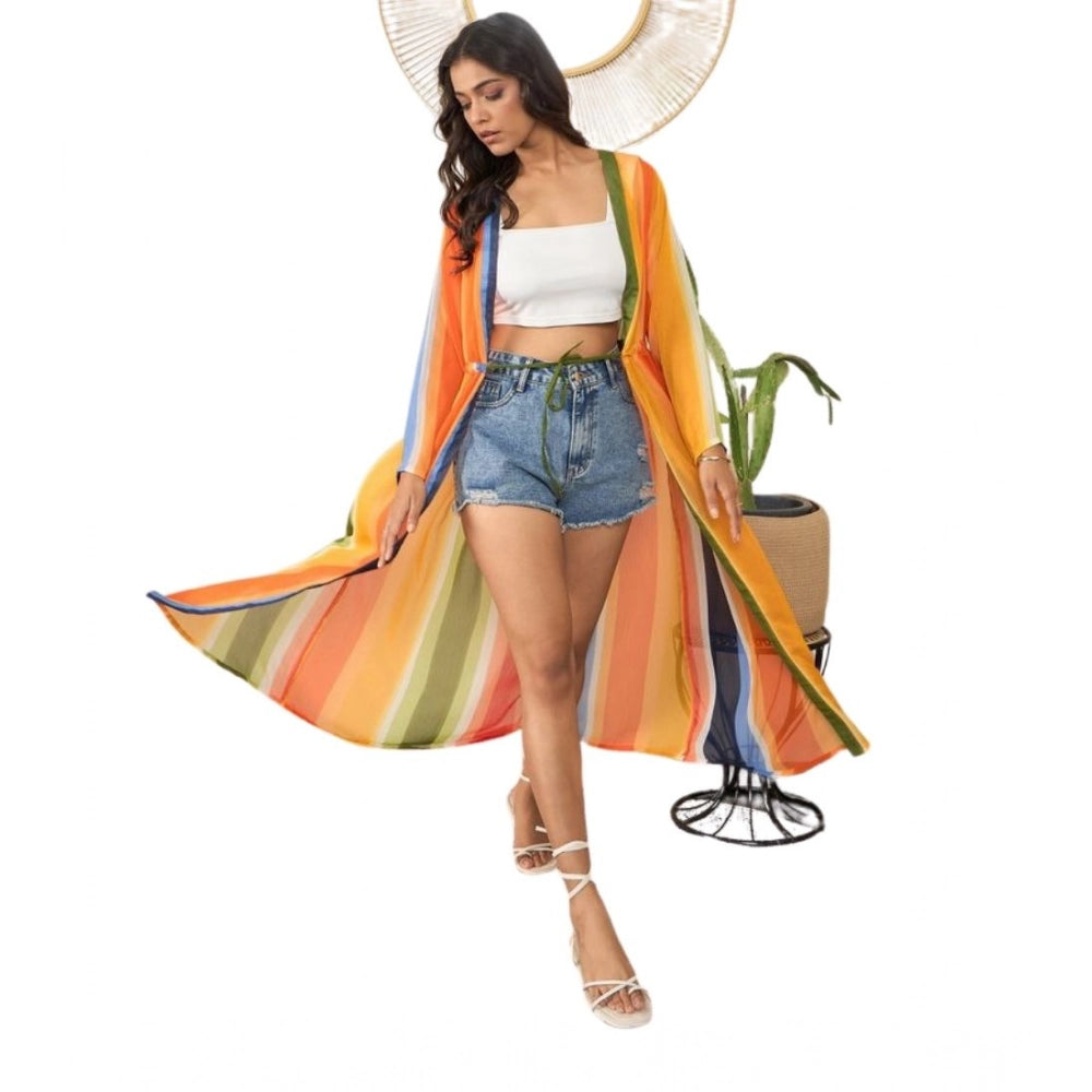 Women's Crepe Printed Long Sleeves Shrug · 11_M