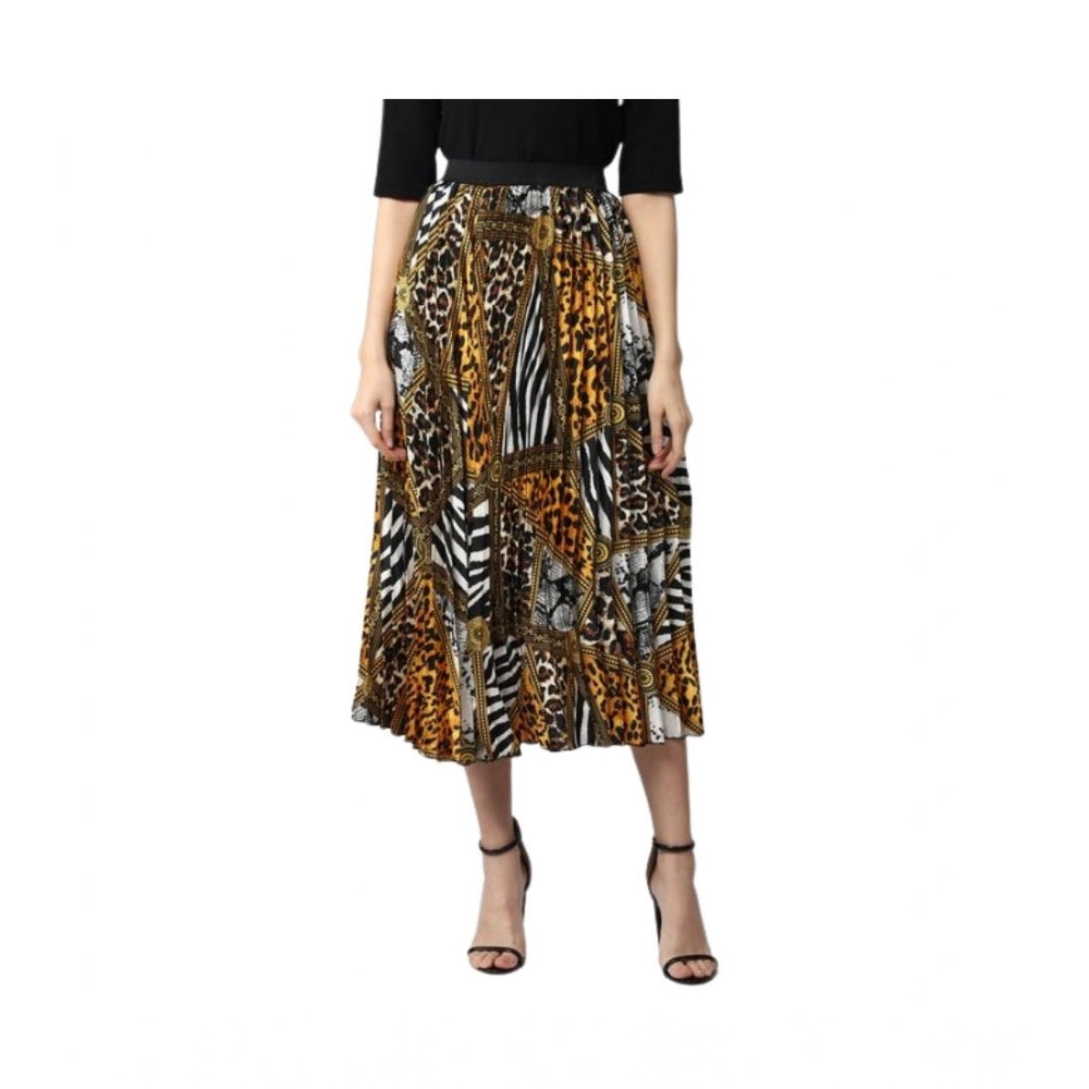 Women's Satin Pleated Elasticated Skirt · 24_L