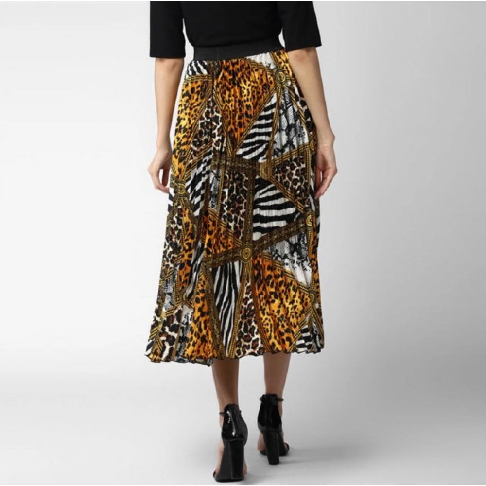 Women's Satin Pleated Elasticated Skirt · 24_L