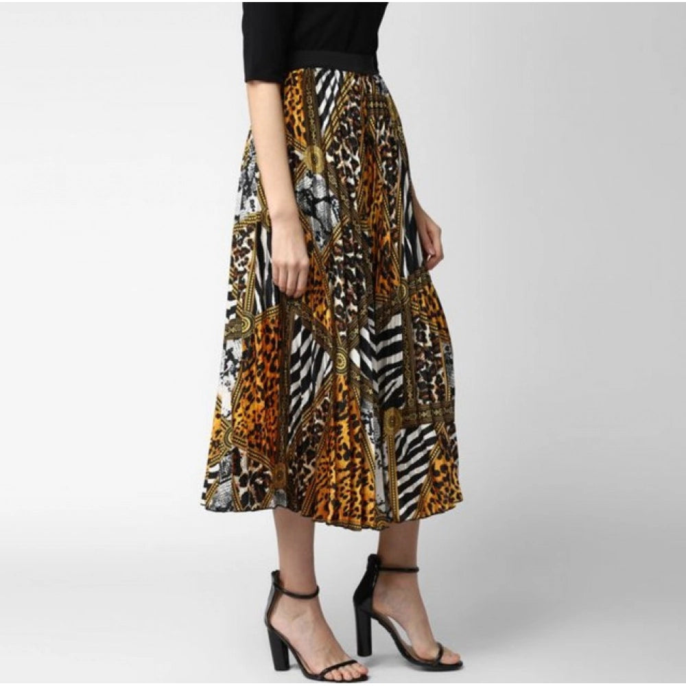 Women's Satin Pleated Elasticated Skirt · 24_L