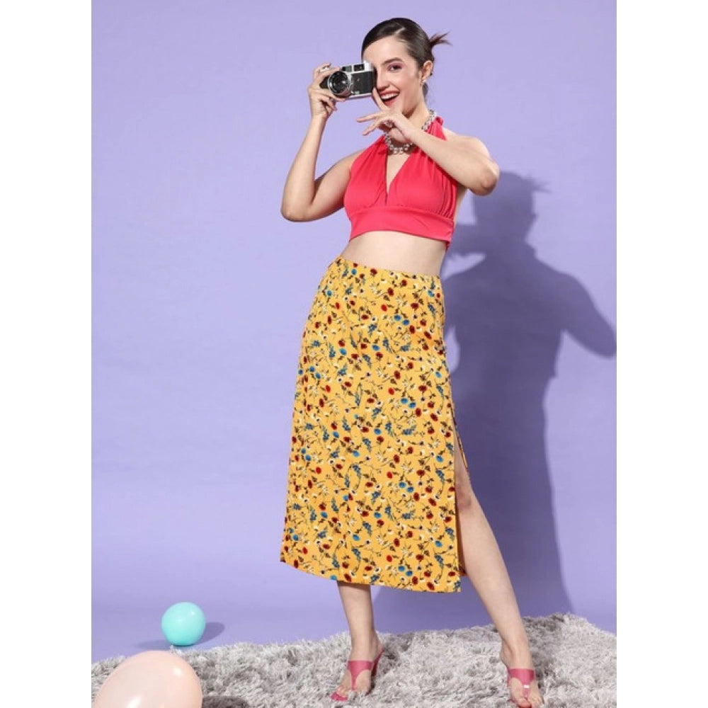 Women's Floral Side Zip Skirt · 9_32