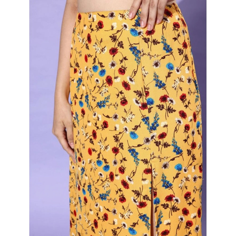 Women's Floral Side Zip Skirt · 9_32