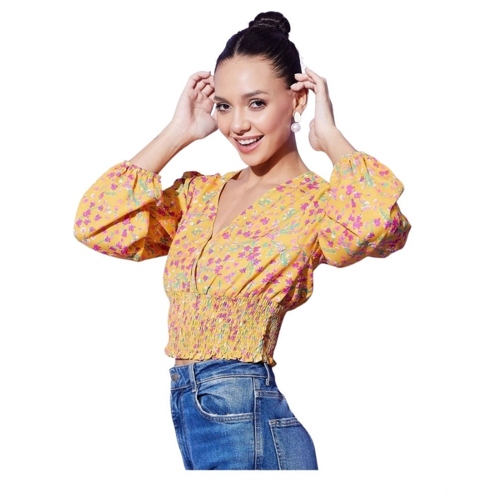 Women's Floral Long Sleeves Top · 56_L