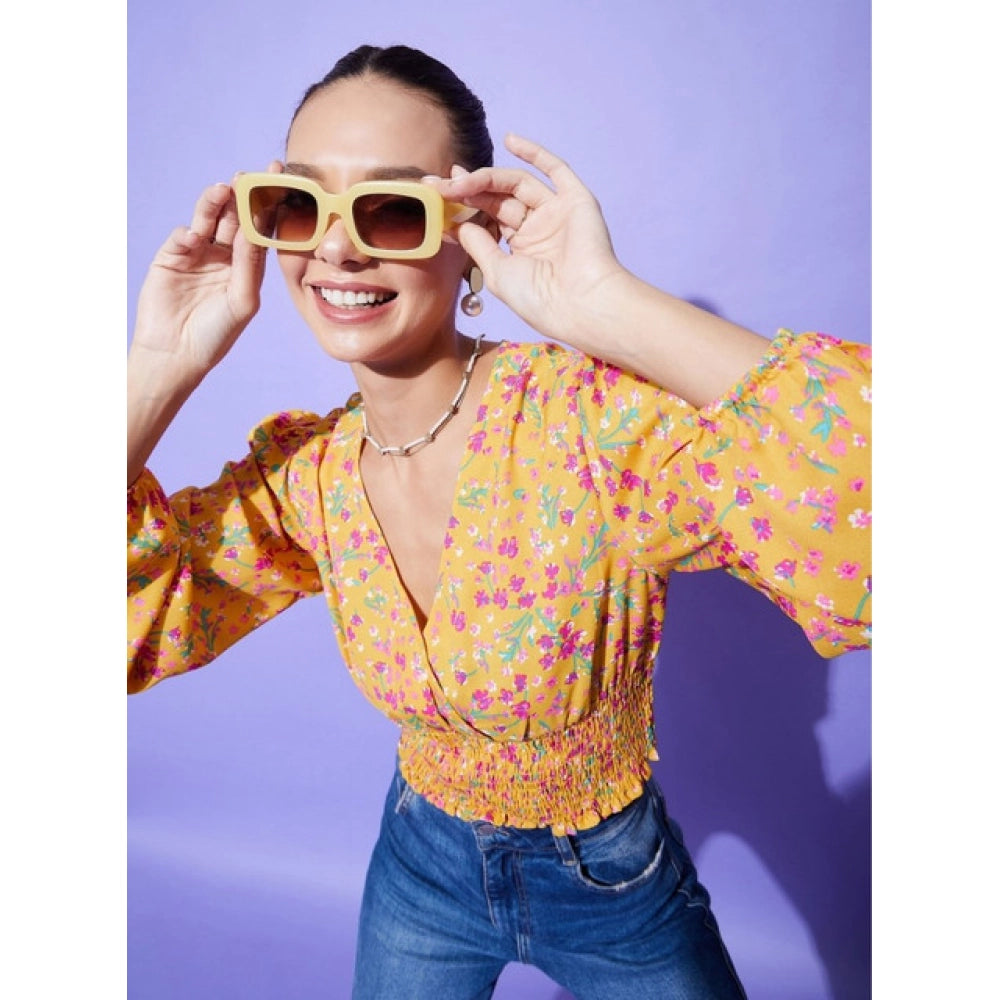 Women's Floral Long Sleeves Top · 56_L