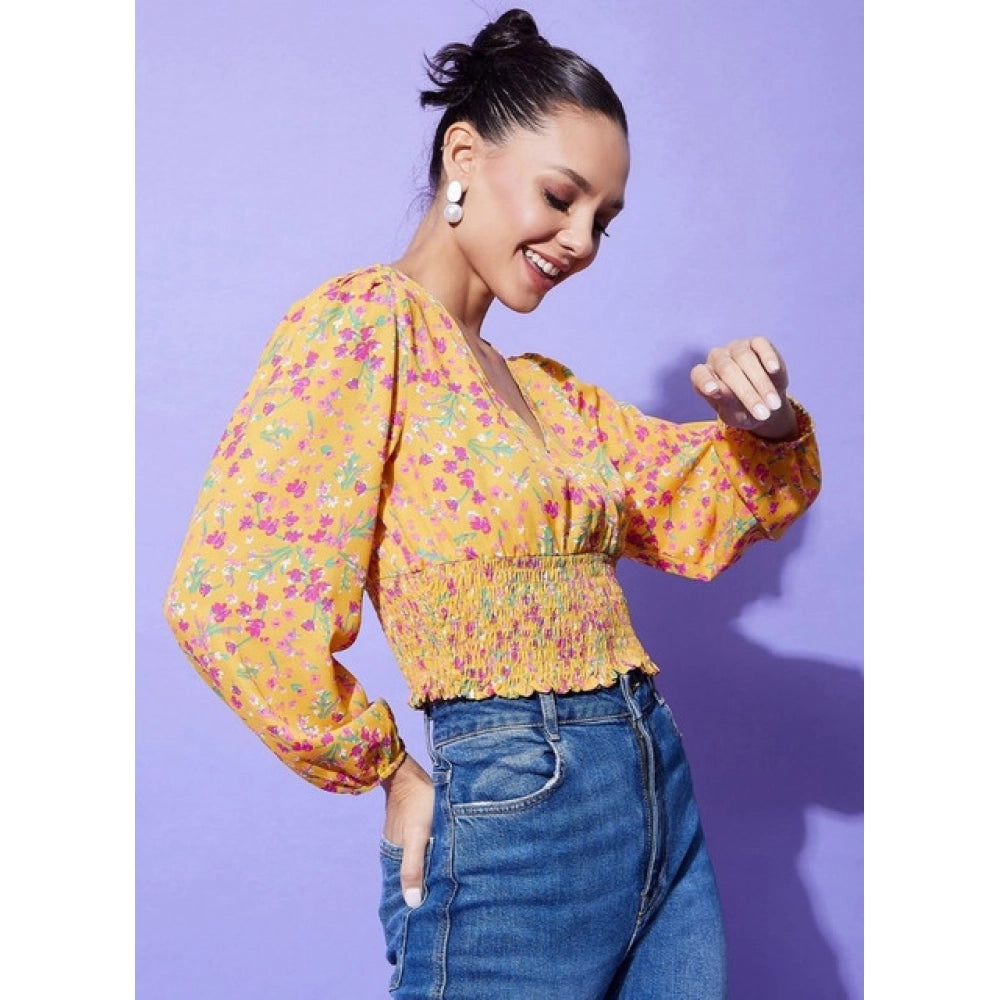 Women's Floral Long Sleeves Top · 56_L