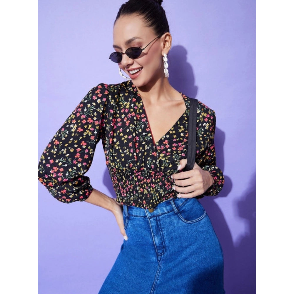 Women's Floral Long Sleeves Top · 57_L