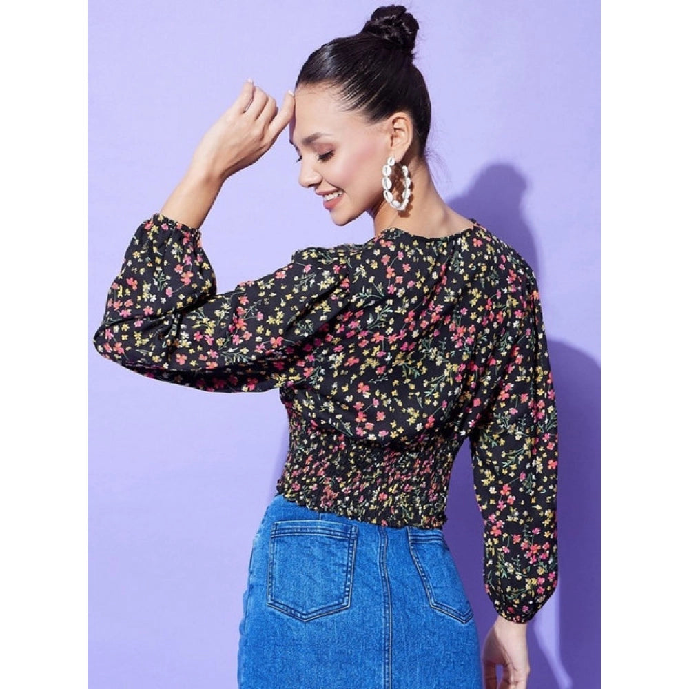 Women's Floral Long Sleeves Top · 57_L