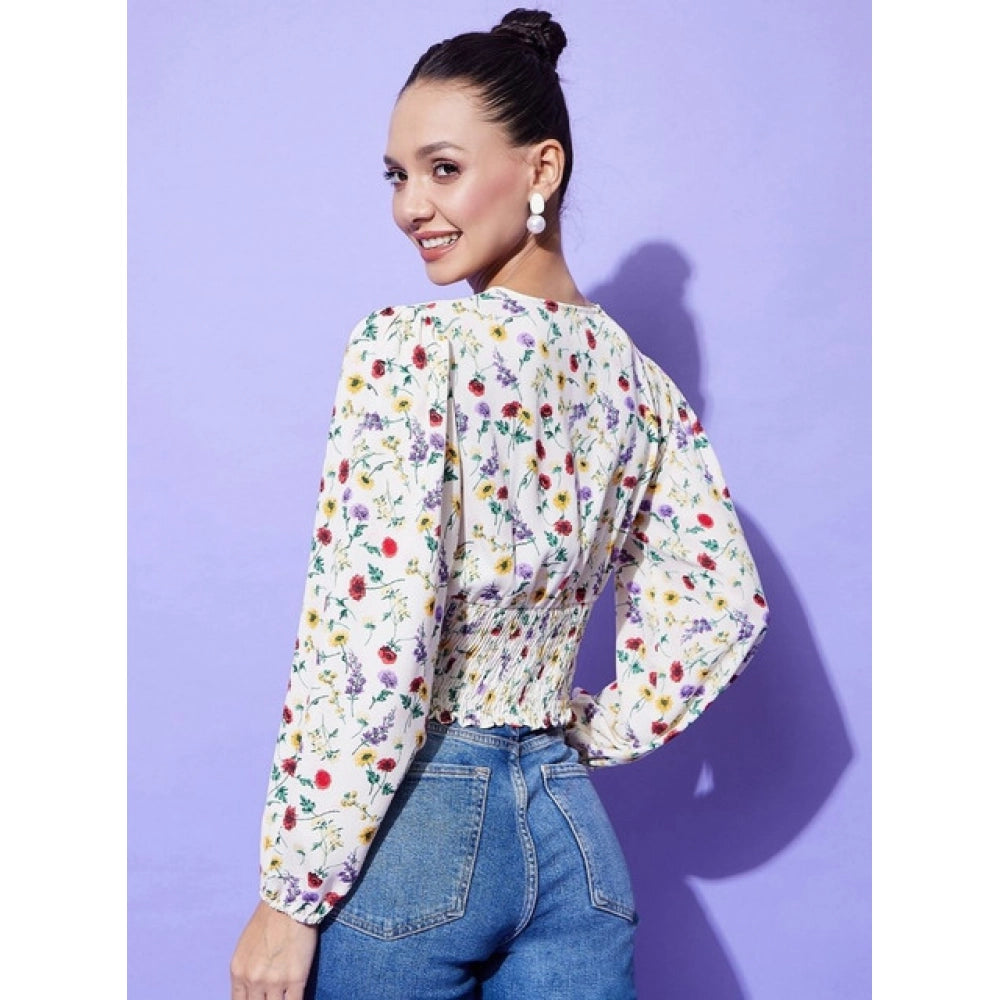 Women's Floral Long Sleeves Top · 58_L