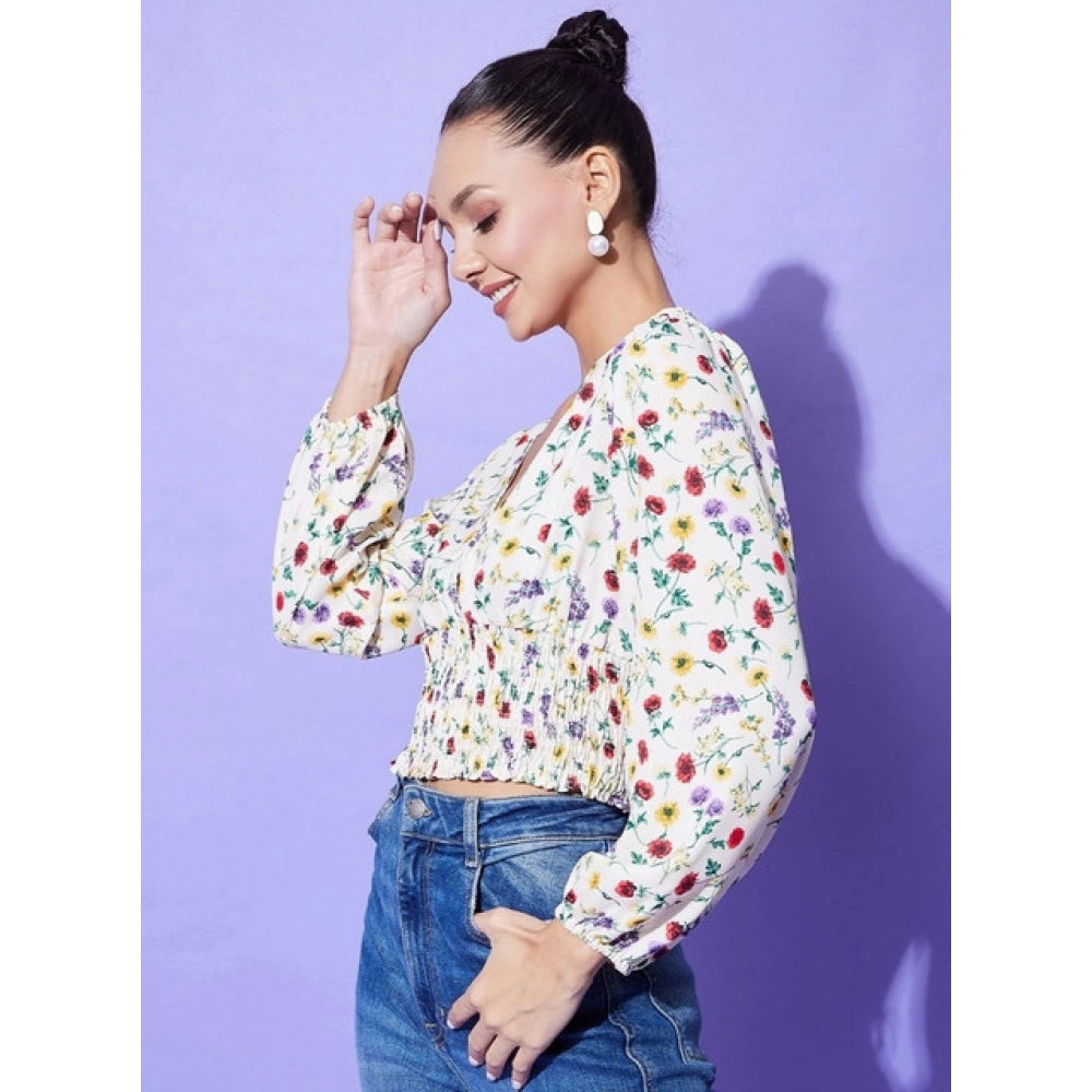 Women's Floral Long Sleeves Top · 58_L