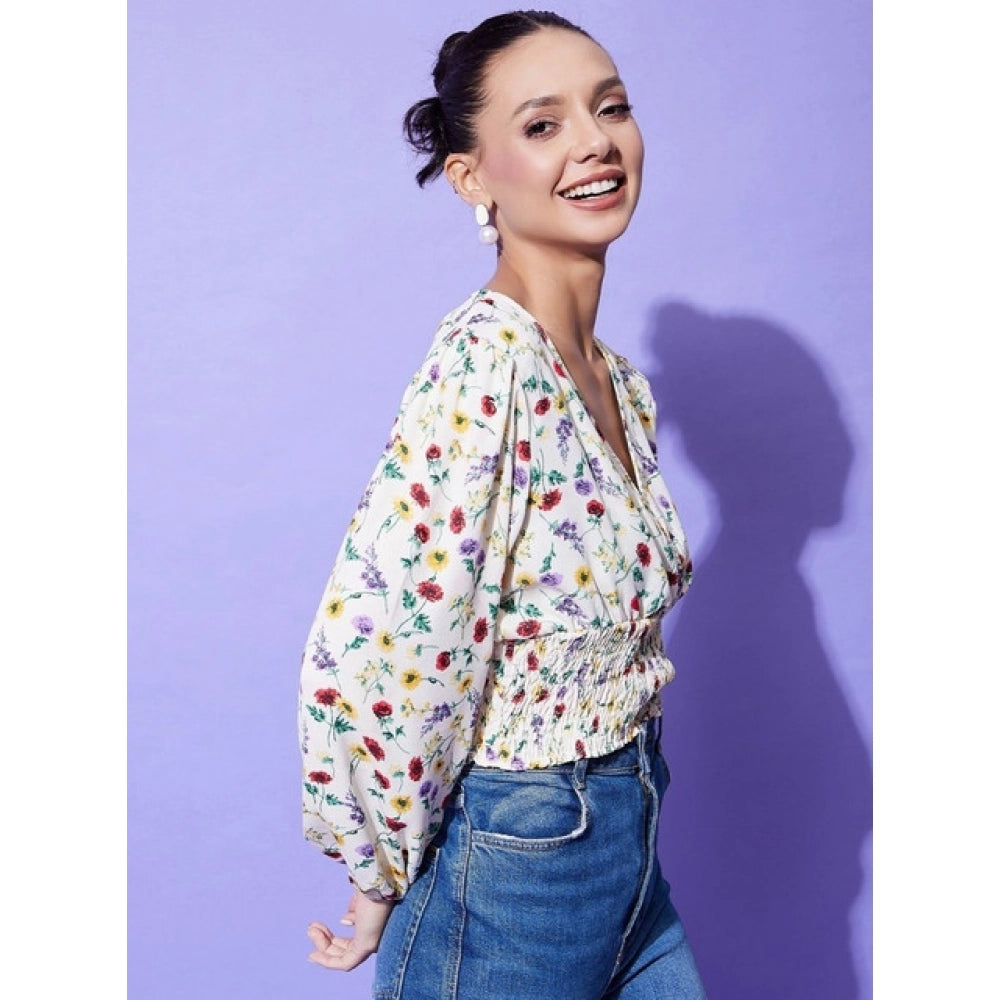 Women's Floral Long Sleeves Top · 58_L