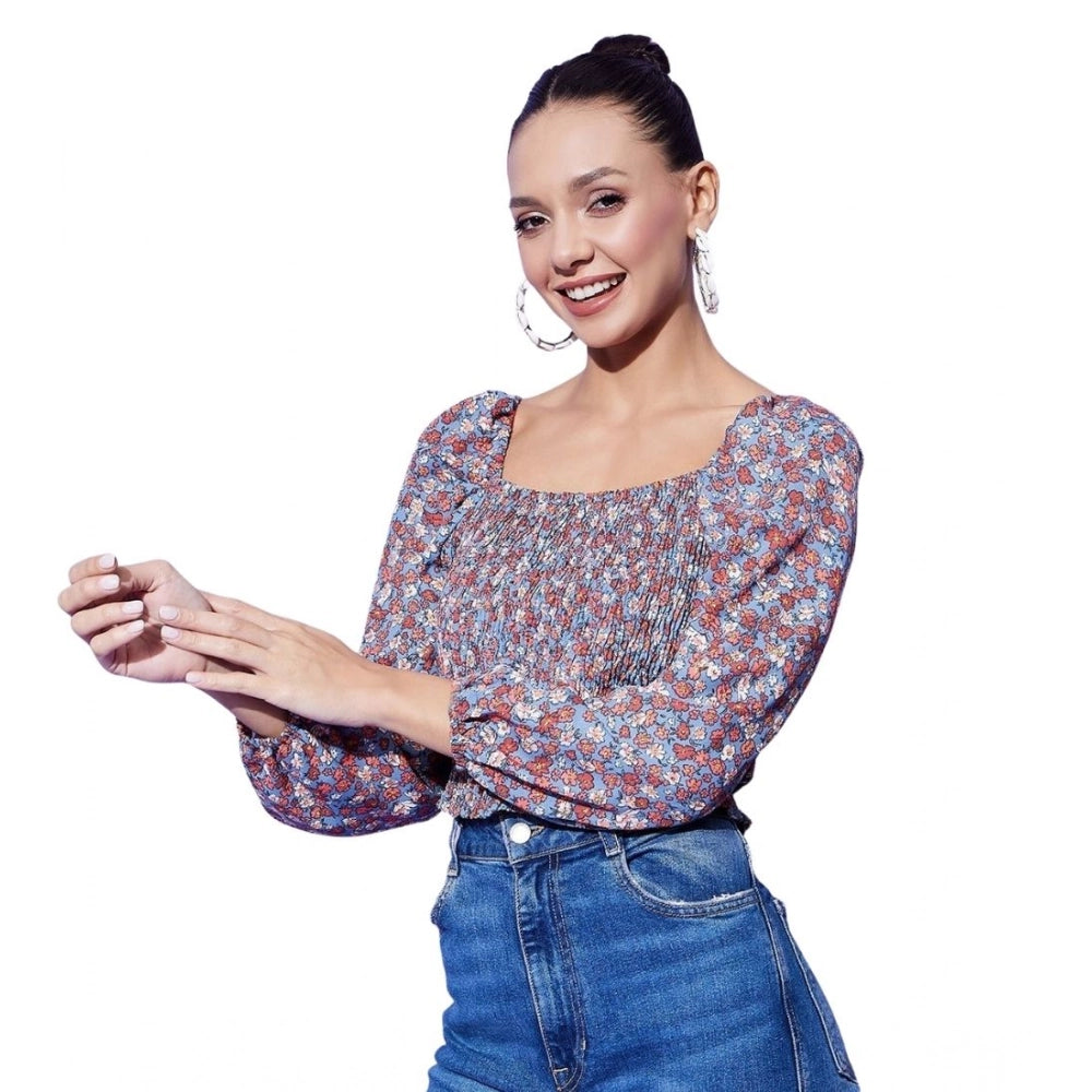 Women's Floral Long Sleeves Top · 60_L
