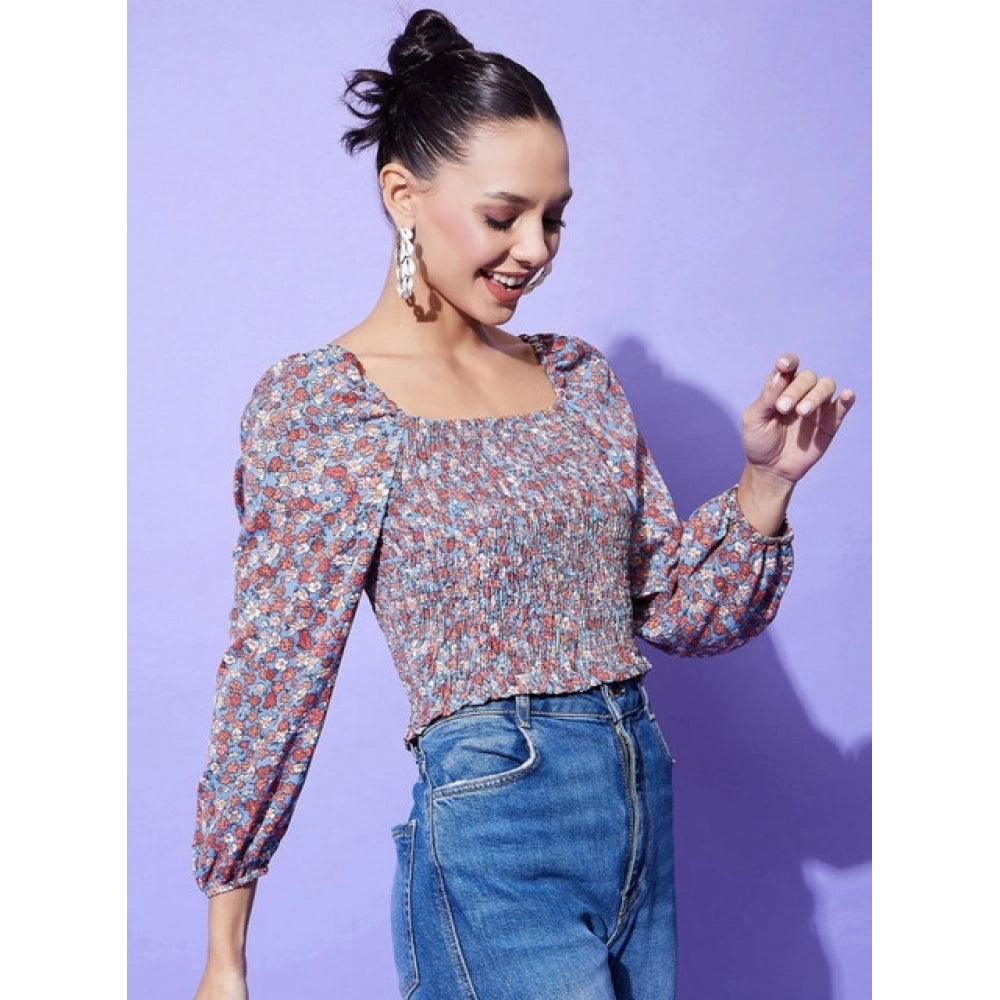 Women's Floral Long Sleeves Top · 60_L