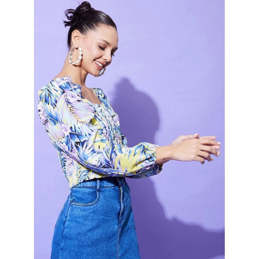 Women's Floral Long Sleeves Top · 62_L