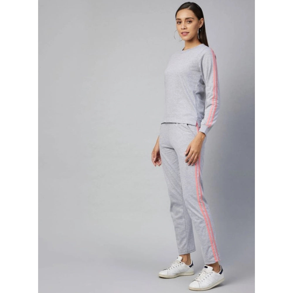 Women's Cotton Solid Long Sleeves Tracksuit · 75_S