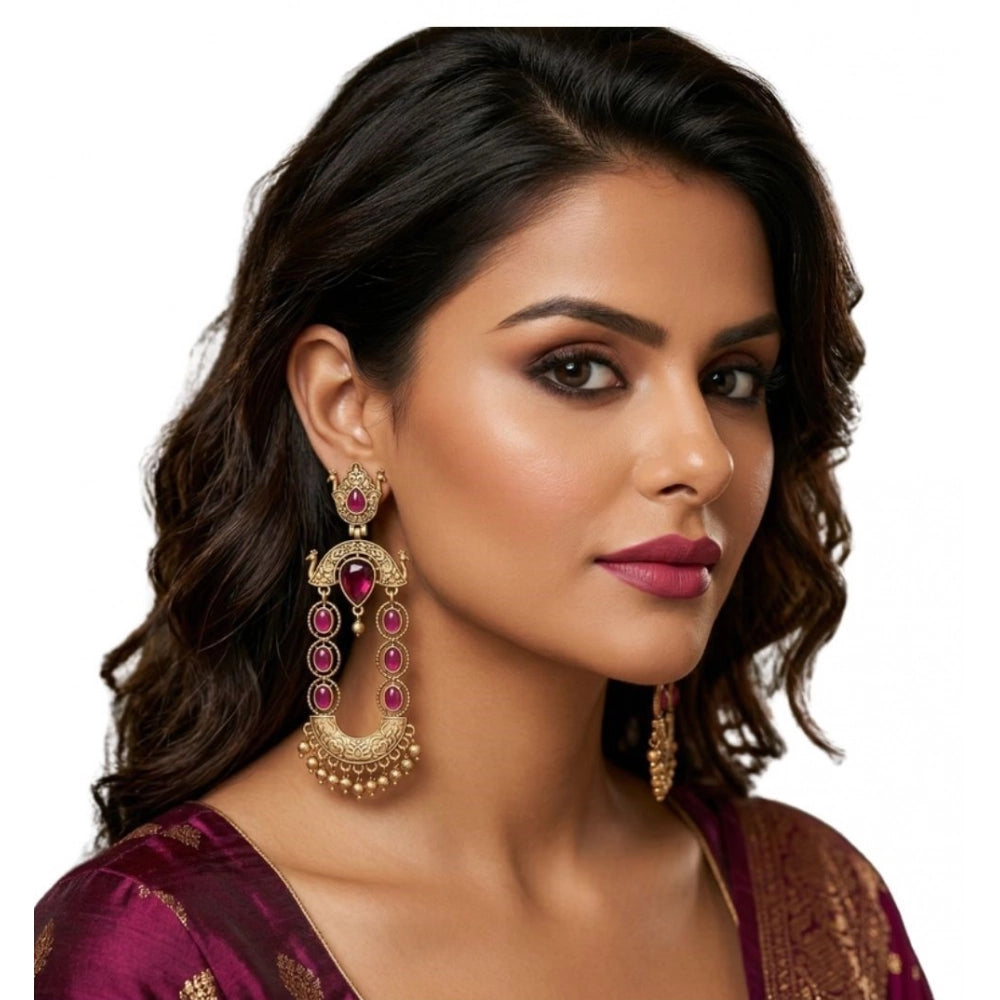 Women's Zinc Alloy Gold Plated Chandbali Earrings · 1561