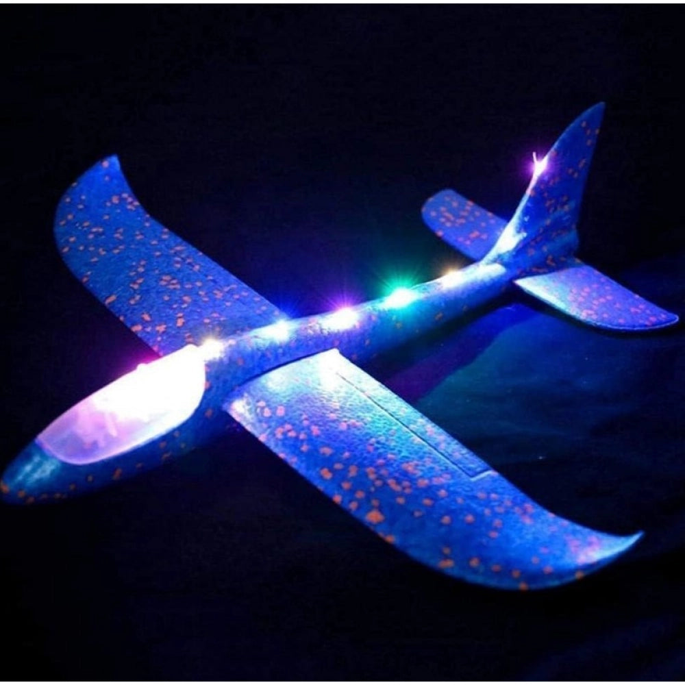 Epp Foam Galaxy Hand Throw Flying LED Glider Airplane — Blue-Multicolor