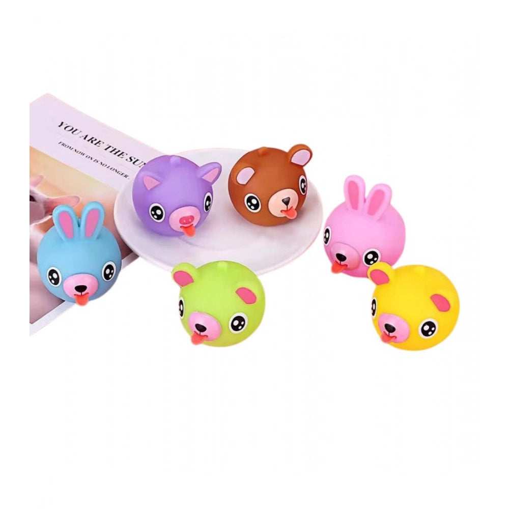 Rubber- Animal Faces Squishy Squeeze Stress Balls · Pack of 5