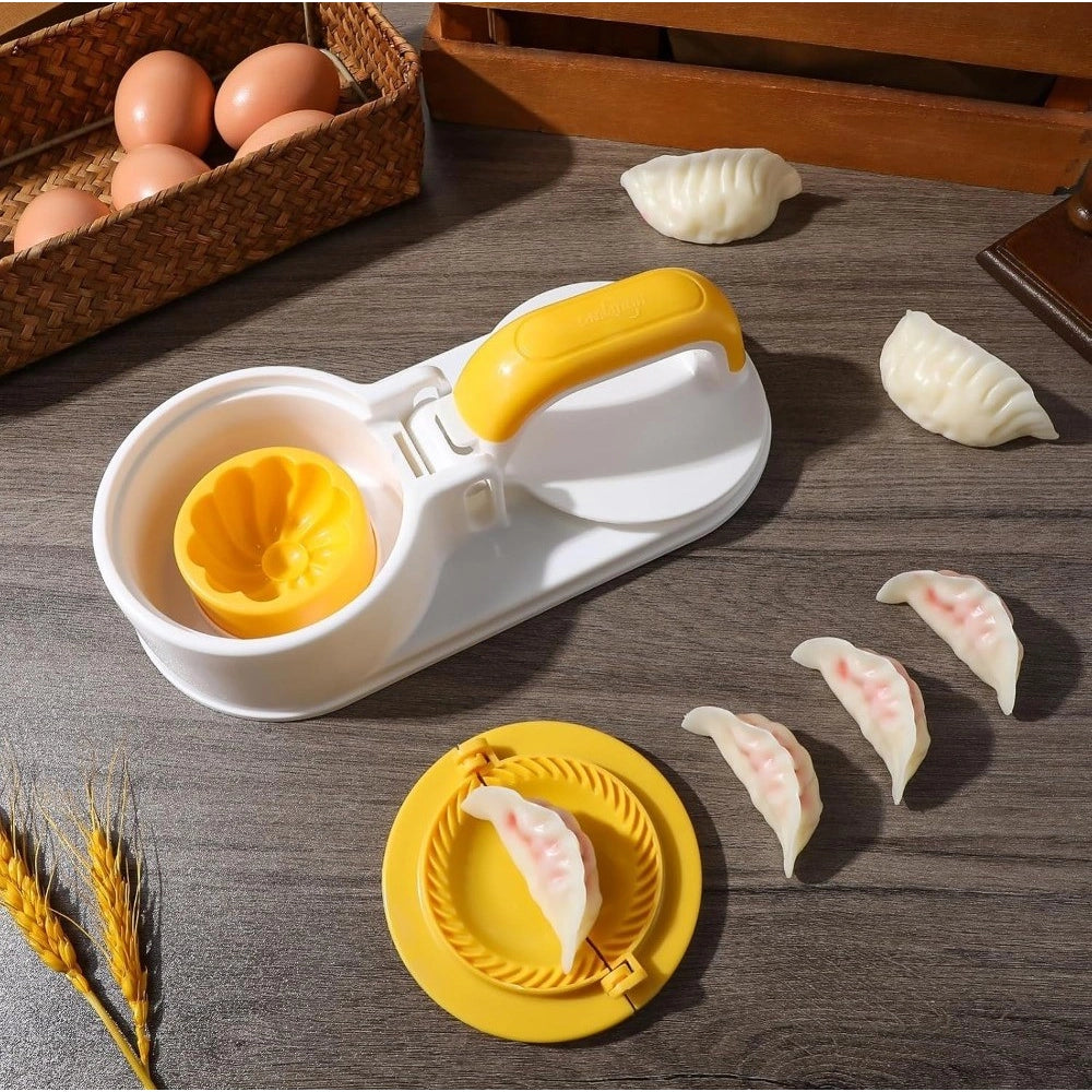 Solid Dumpling Maker Mold Press — Yellow-White