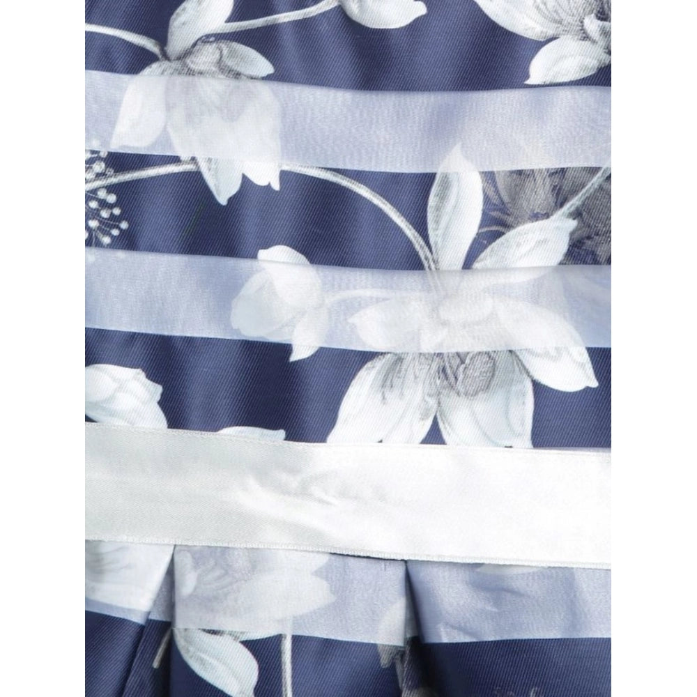 Girl's Striped Sleeveless Dress — Navy Blue