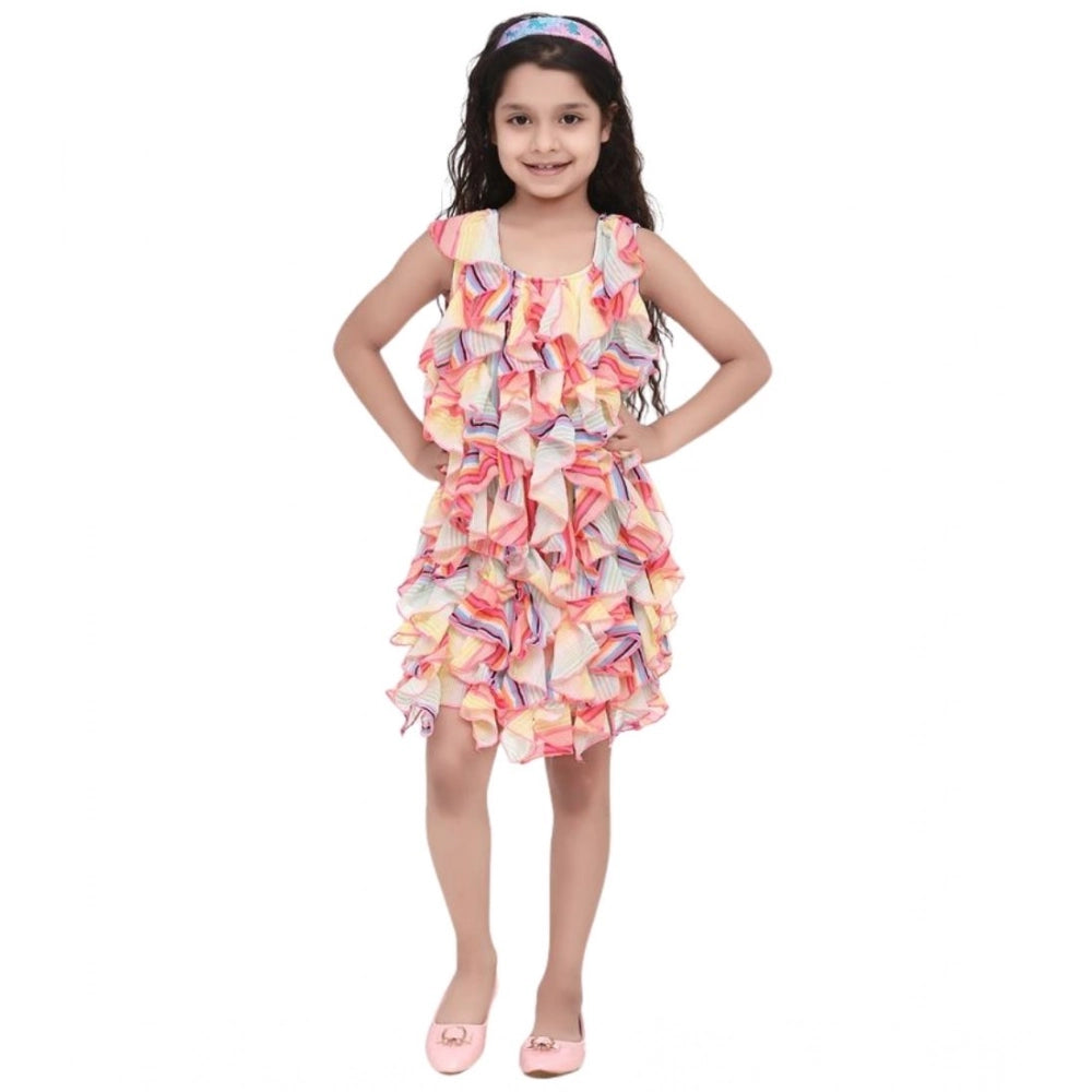 Girl's Chiffon Ruffled Sleeveless Dress
