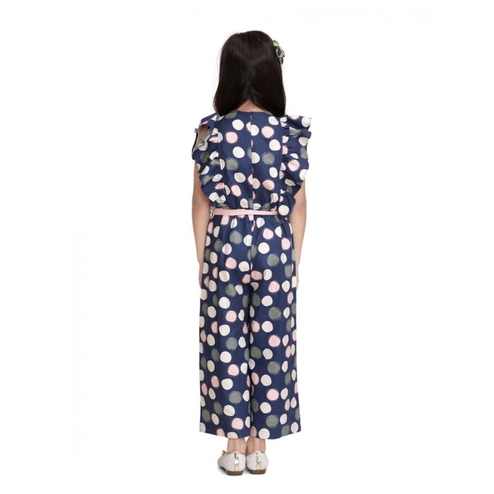 Girl's Rayon Polka Flutter Jumpsuit