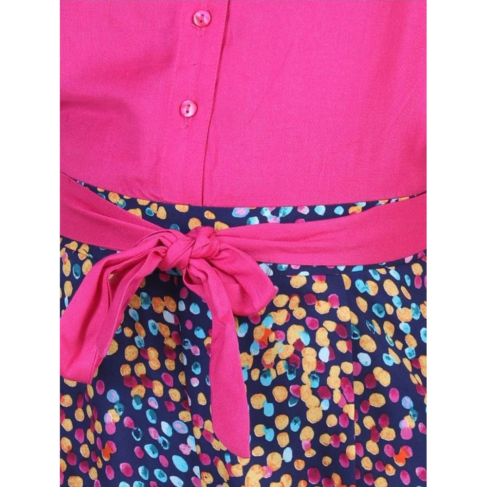 Girl's Bodice-Rayon Colour Block Sleeveless Jumpsuit