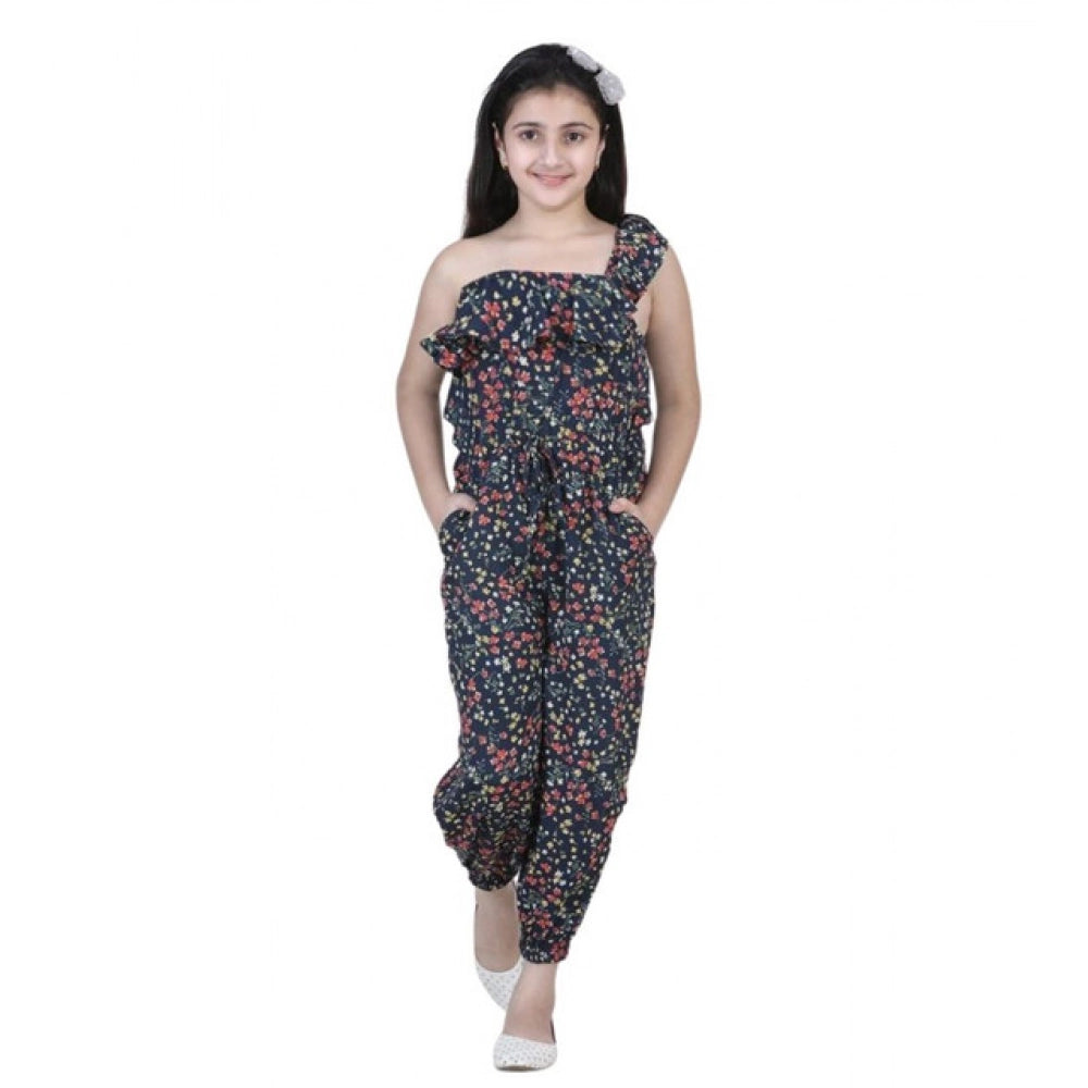 Girl's Moss Floral Sleeveless Jumpsuit