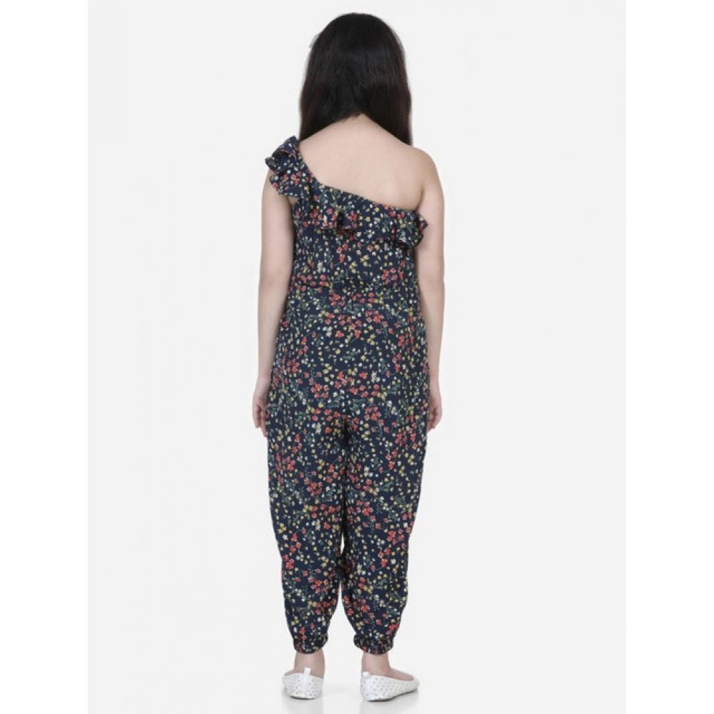 Girl's Moss Floral Sleeveless Jumpsuit