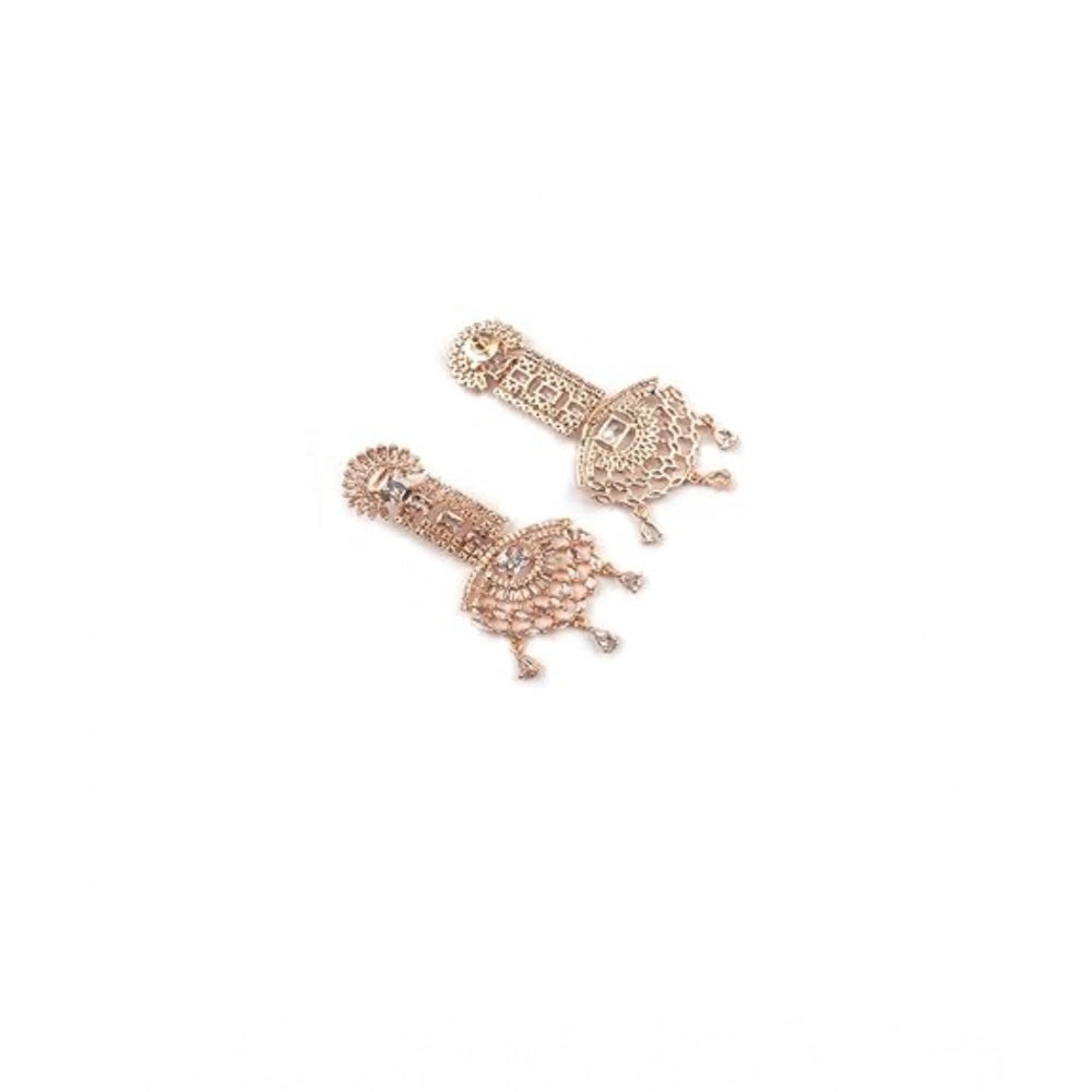 Women's Brass Silver Plated Drop Earrings — White