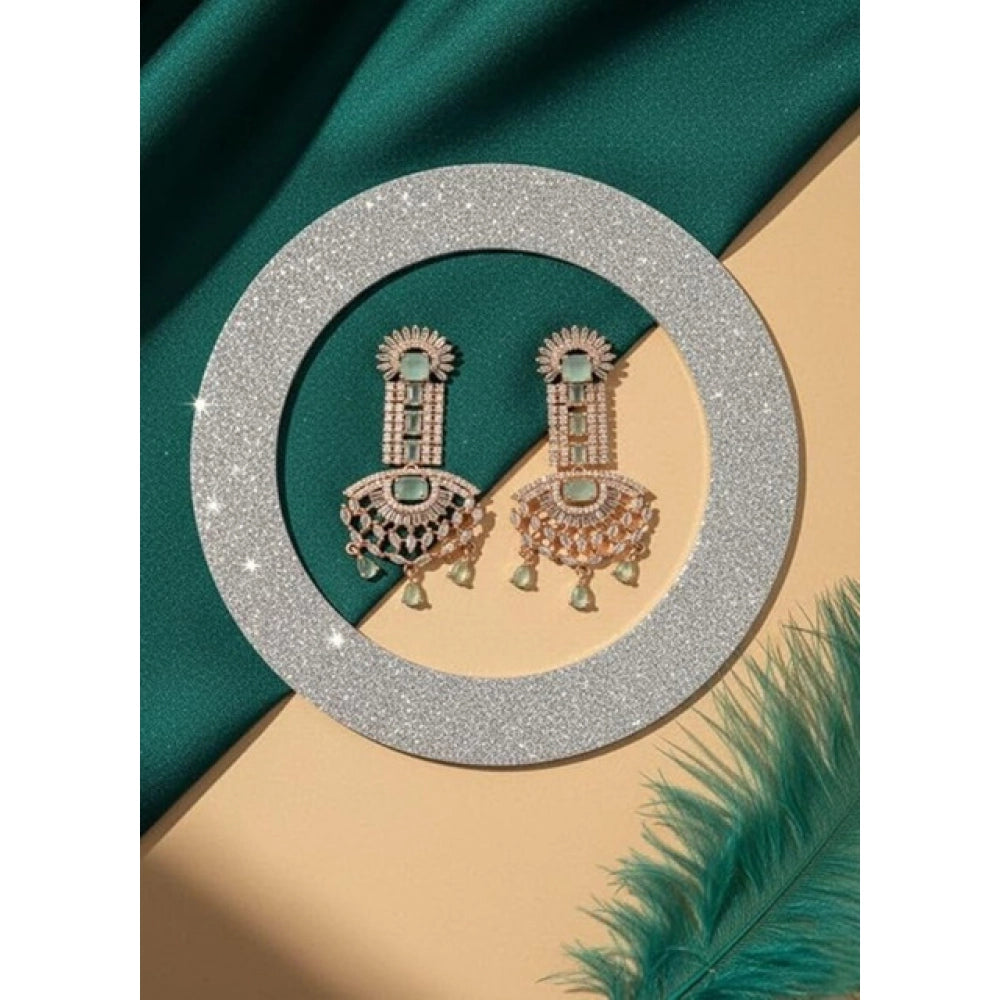 Women's Brass Silver Plated Drop Earrings — Turquoise · 1987