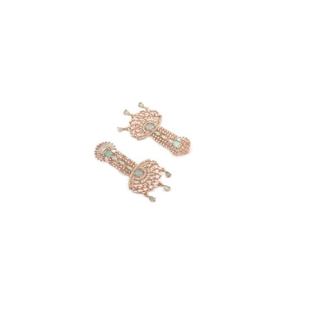 Women's Brass Silver Plated Drop Earrings — Turquoise · 1987