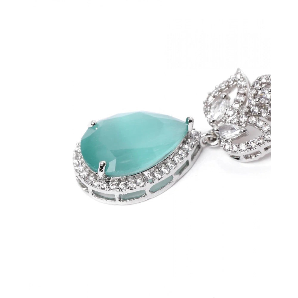 Women's Brass Silver Plated Drop Earrings — Turquoise · 1997